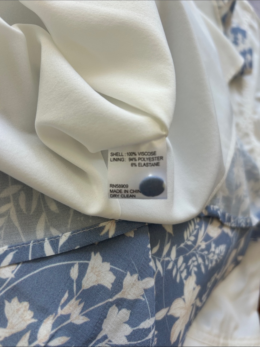 ANTONIO MELANI - born on fifth/ Blue and White Floral Long Sleeve Midi Dress - Picture 9 of 9